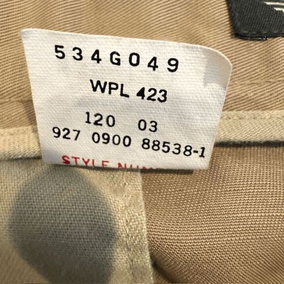 Dockers Odyssey Twill Khaki Trousers Chino Cuffed Pleated Tan Beige Size 36x31 - Picture 7 of 13